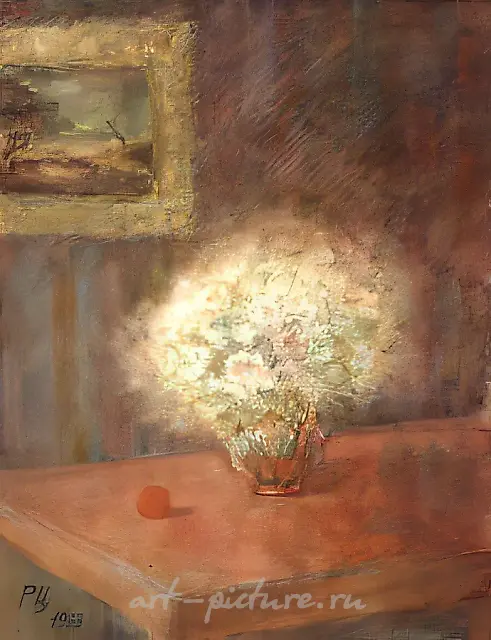 Still Life with a Red Ball, 1983, paper, mixed technique, 55x47. Author`s property