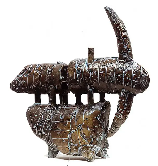 Spawning, 1992, chamotte, salts, 40x10x30. Property of Galerie Clavdia Krempl