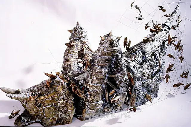 0 - XXI - Launch, 1992, chamotte, salts, 120x40x60. Author`s property. $1000