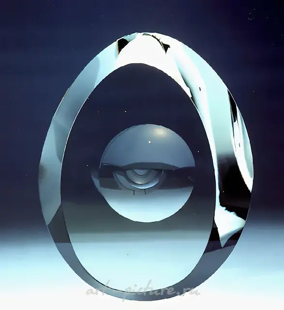 In ovo, 1992, optical glass, polishing, 250x180x60 Author`s property