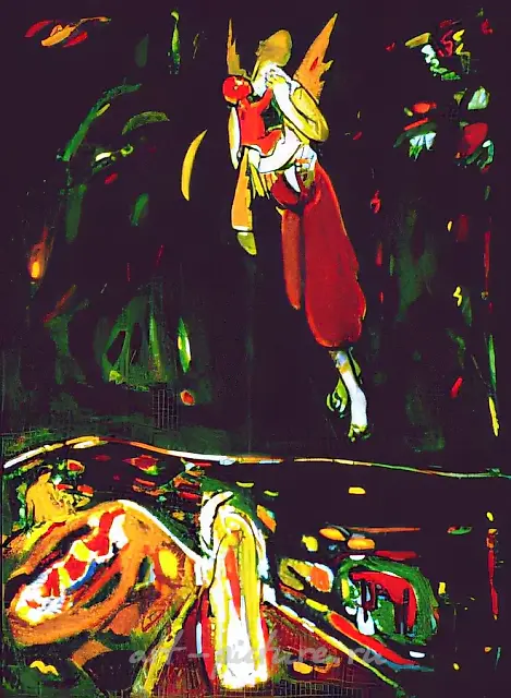 Madonna above a river, 1990, canvas, oil, 200x150 Property of "Arta" Gallery. Orenburg. $ 10000