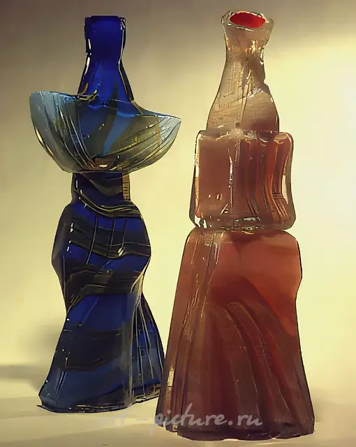 My Muses, 1983, glass, mould-blowing, gluing, height 54, 52. Ministry of Culture of Russia