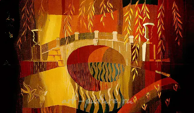 Мост Висконти, 1988, шерсть, ручная работа, 160x240. Собственность отеля «Прибалтийская», Санкт-Петербург