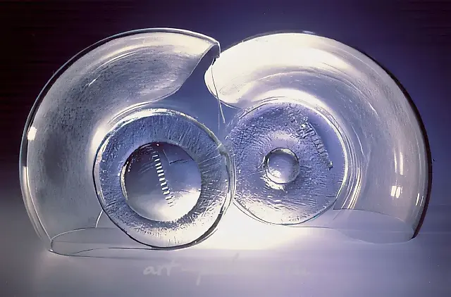 Fragments of the Moon, 1986, crystal, free-blown technique, 30x50x15. All-Russia Museum of Decorative and Folk Art