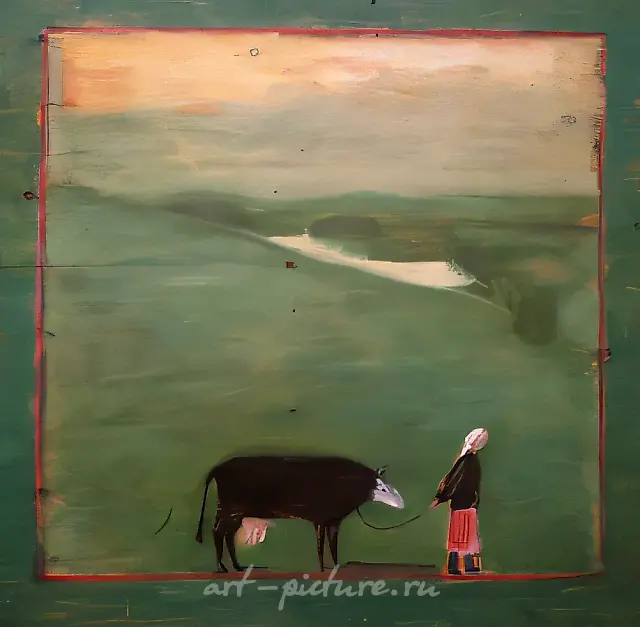Вокруг монастыря, 1984, дерево, масло, 60х60 Собственность Государственной Третьяковской
галереи. Москва.