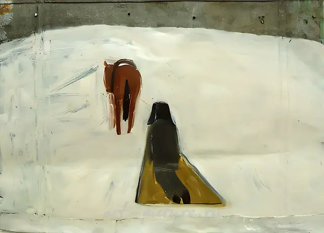 Зима, 1991, железо, масло, 50х70 Собственность галереи Ларса Бумана.
Стокгольм.