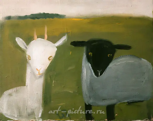 Барашек и козочка, 1986, холст, масло, 50х60 Частная коллекция. Москва.