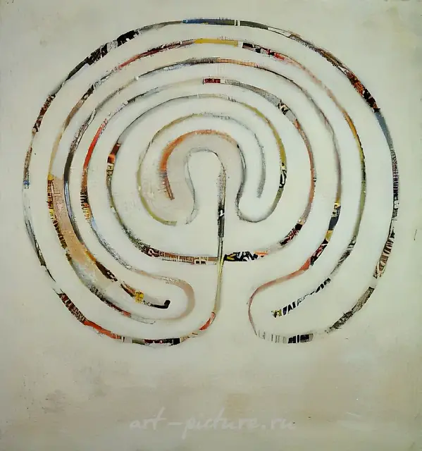 Labyrinth, 1992, canvas, mixed technique, 180x75
