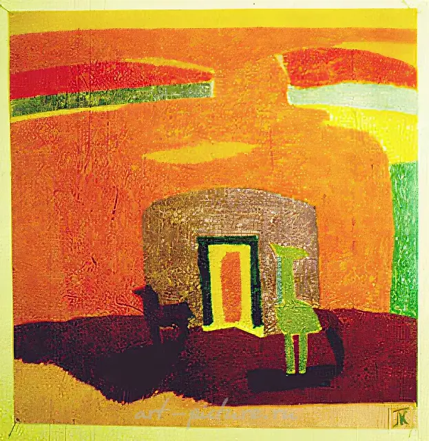 太阳之门,1990年,纸本,粉彩,62×59