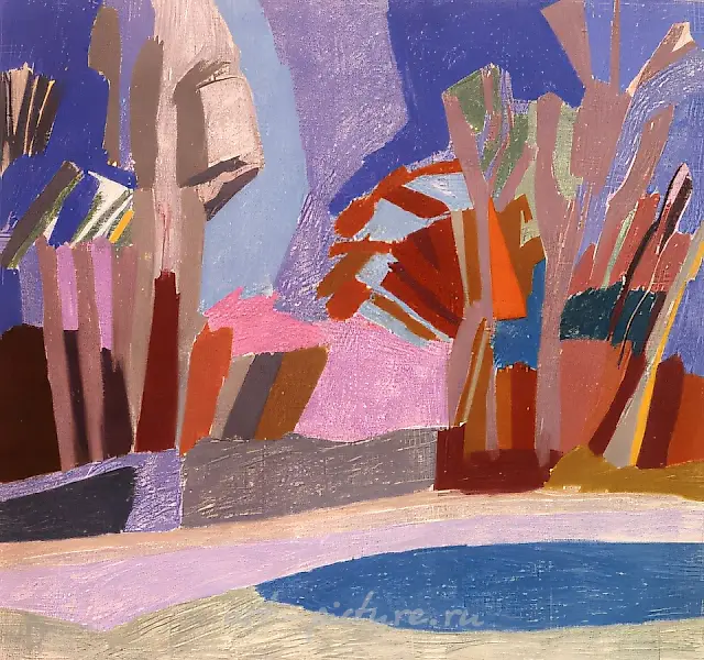 蓝色的冬天,1990年,纸本,粉彩,61×66