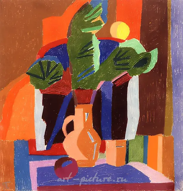 静物与苹果,1989年,纸本,粉彩,61×59