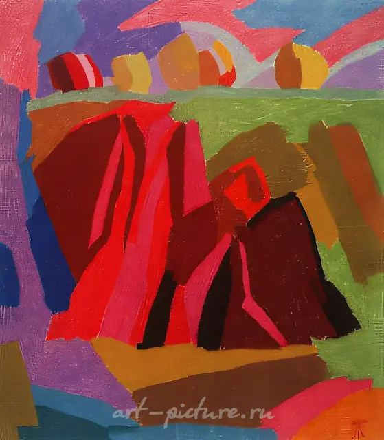 苹果游行,1990年,纸本,粉彩,70×61