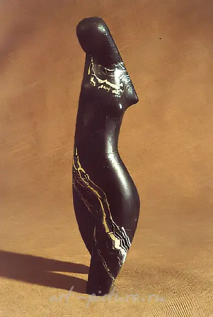 Dancer, 1992, chamotte, porcelain, modelling, height 33. Author`s property