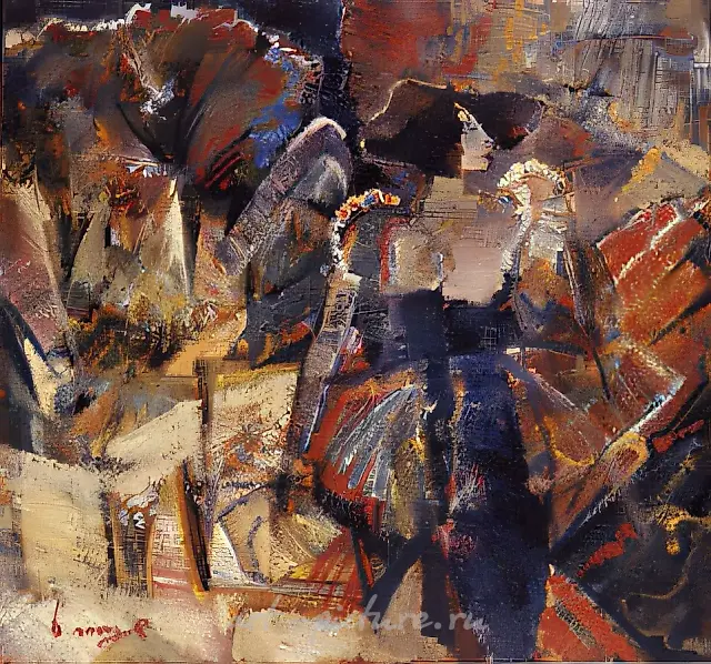 孤独，1990年，布面油画，80x85厘米，“莫斯科调色板”画廊藏，莫斯科。