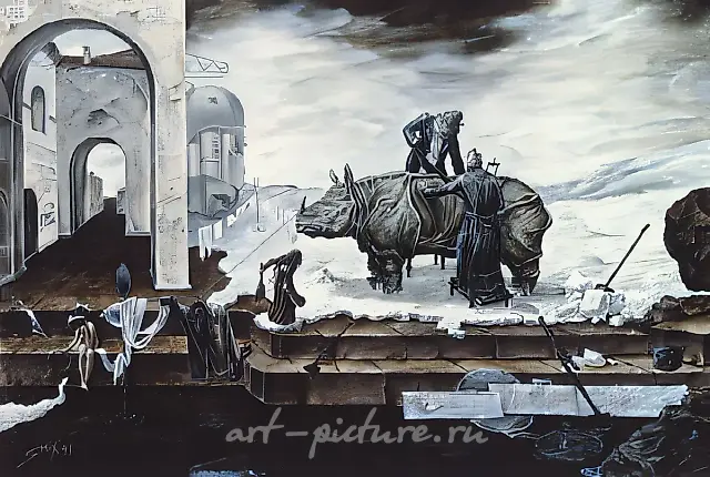 想要离开你，但为什么，1991年，布面油画，440x50厘米。藏于“莫斯科调色板”画廊。