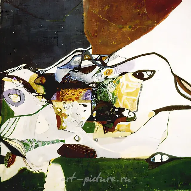 Seagull, 1990, canvas, oil, tempera, 80x80. Author`s property $1500