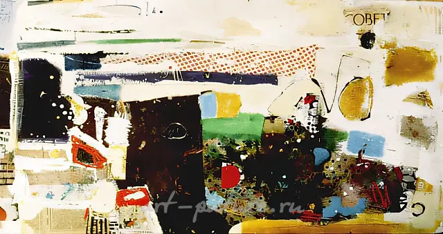 Fragments, 1990, mixed technique, collage, 56x112. Author`s property $1500