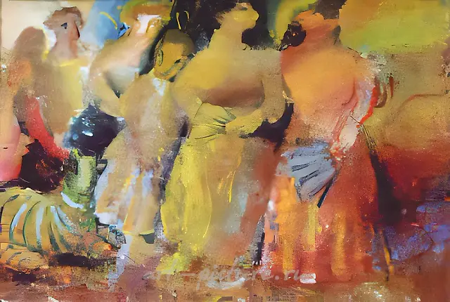 Семья, 1991, картон, масло, 35х50 Собственность автора