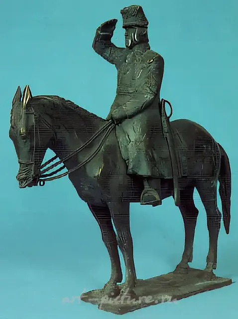 Marshal Zhukov (a sketch of a monument), 1990, bronze, 40x40x20 Author`s property