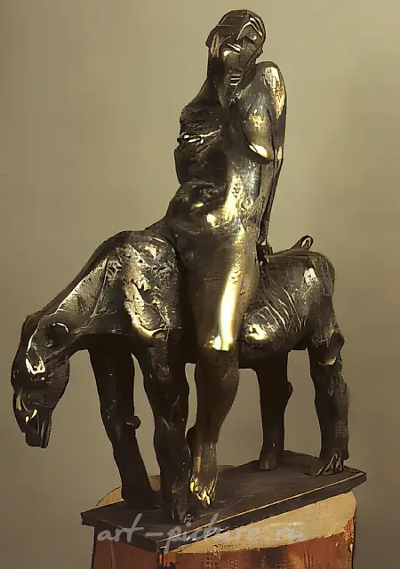 Golden donkey, 1986, bronze, silver, 45x20x40 Private collection. Belgium.