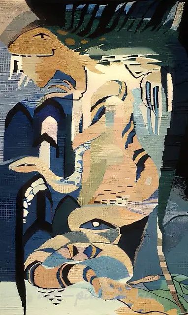 蛇之王国，1989年，手工织造，140x90。作者收藏。