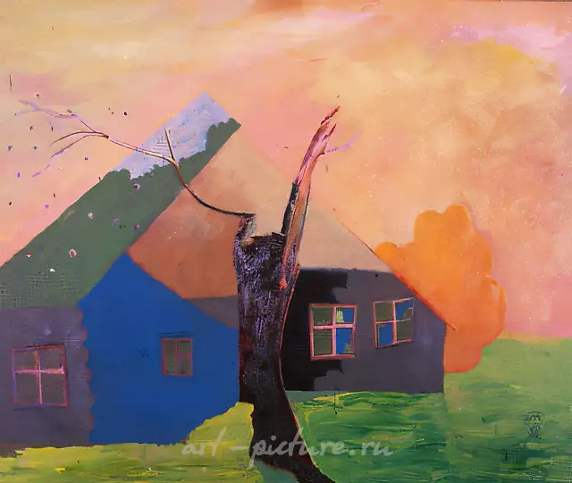 Сухое дерево, 1984, оргалит, масло, 86x105. Собственность автора