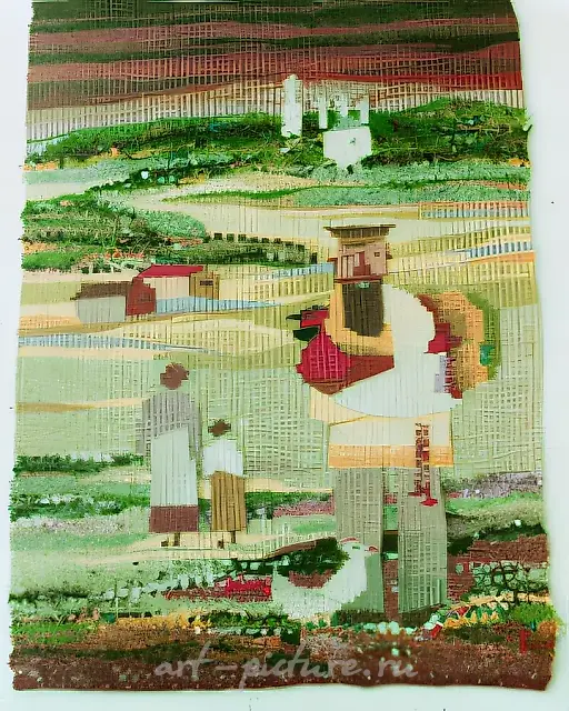 Россия (мини-гобелен), 1992, ручное ткачество, 15x18. Собственность автора