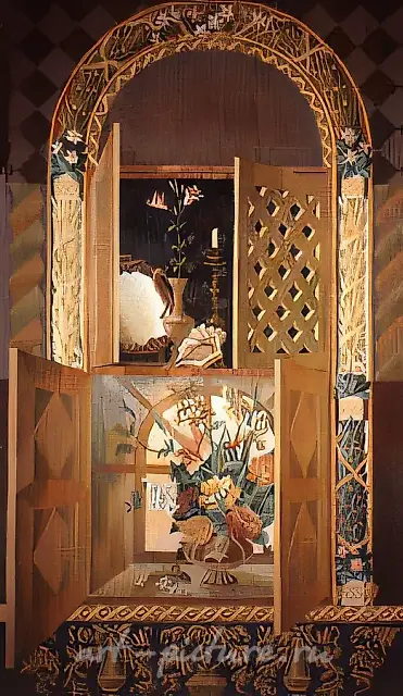 月夜，1992年，挂毯，手工编织，240×310厘米，作者自藏
