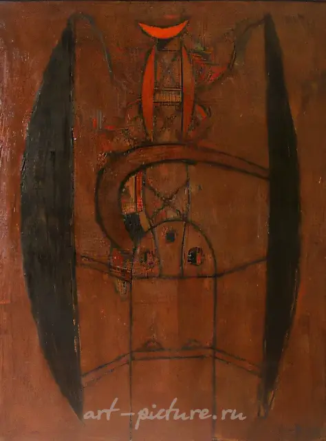 西伯利亚古代文字，1990年，布面油画，63×49