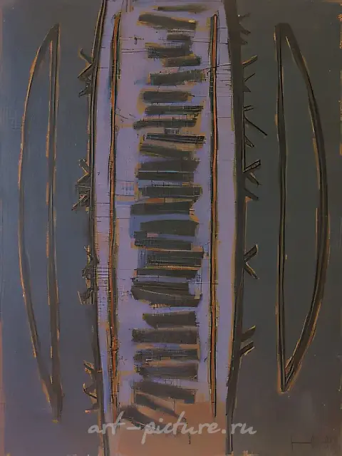 西伯利亚古代文字，1990年，布面油画，63×49厘米