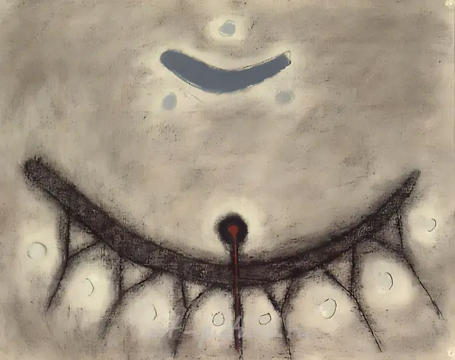 西伯利亚古代文字，1990年，纸本，炭笔，赤褐粉笔，46×63厘米