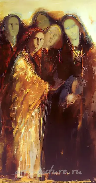 Ангелы-хранители, 1991, холст, масло, 170х90 Собственность автора