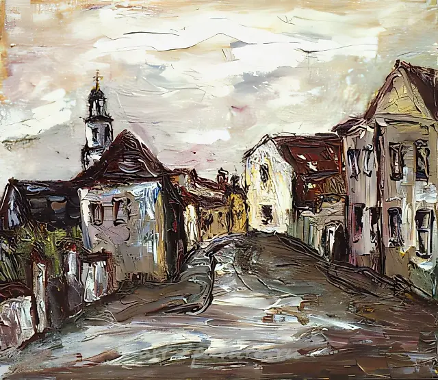Улица Бокшто, 1993, холст, масло, 61х80 Собственность автора