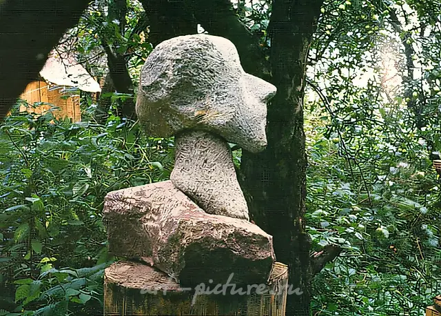 斯坦利·毕晓普肖像，1979年，花岗岩，42x25x40。作者自藏。