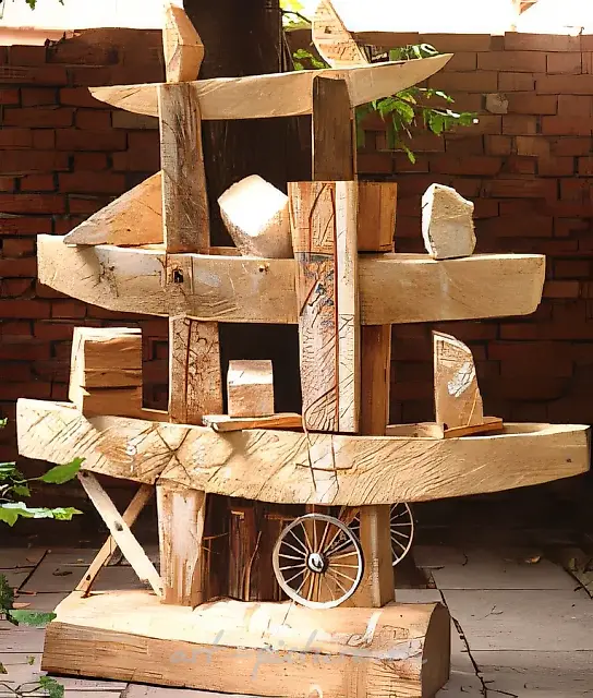 Ark, 1991, painted wood, metal, 190x150x60 Property of "Art Marceting 2" gallery. Moscow.