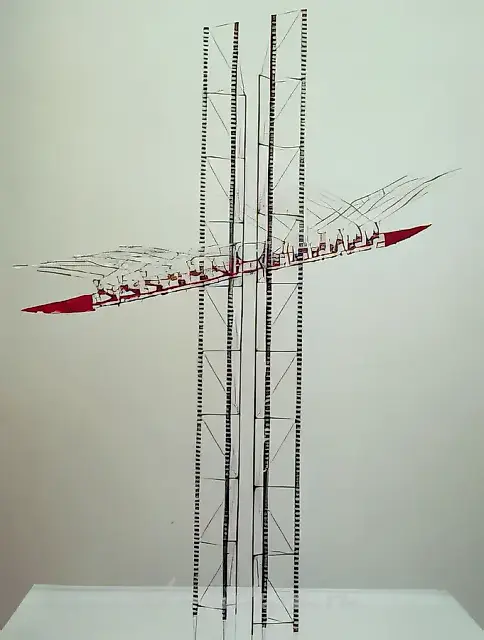 Axis of Ascension, 1987, ladders, mirrors,