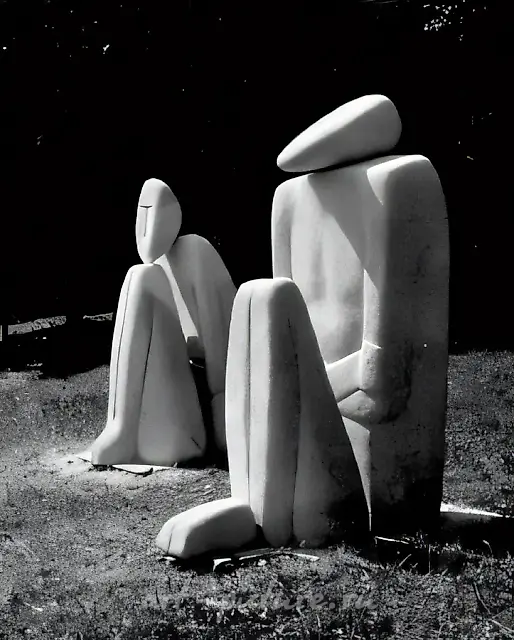 Безмолвие, 1989, известняк, 180х110х60, 200х105х80 Находится в городе Тернополь