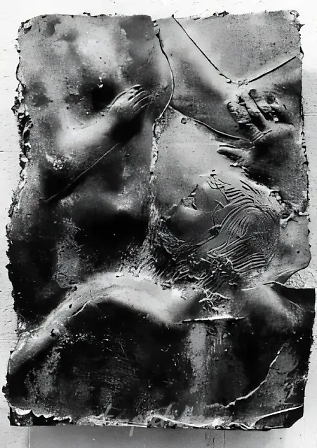 Relief «Artist and Model», 1985, bronze, 48x33x7. Author`s property