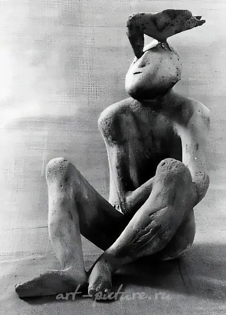 Suffering, 1982, chamotte, salts, 40x30x25. Author`s property