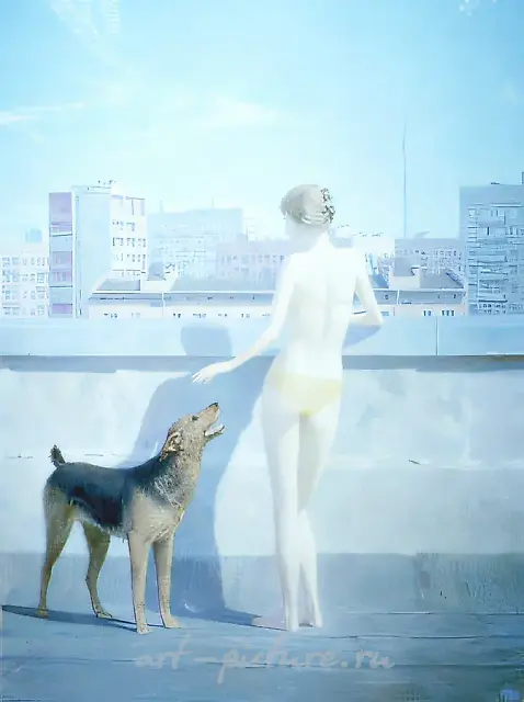 城市的夏天，1993年，布面油画，130×100厘米。作者自藏。