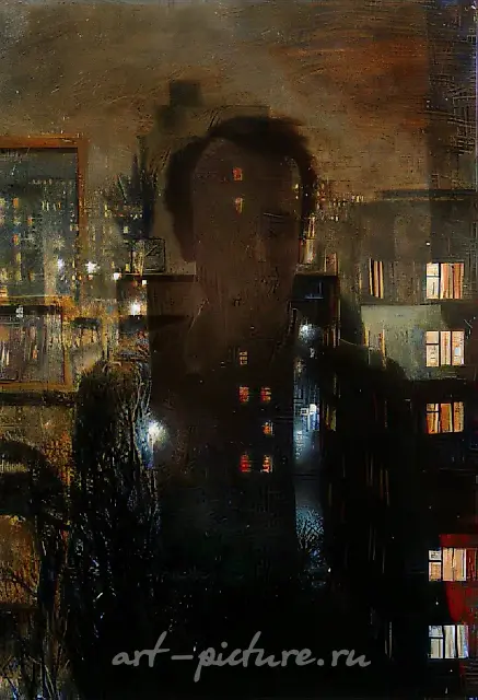 Window. Self-portrait., 1976, canvas, oil, 70x50 Property of "Art Modern" gallery. Moscow.