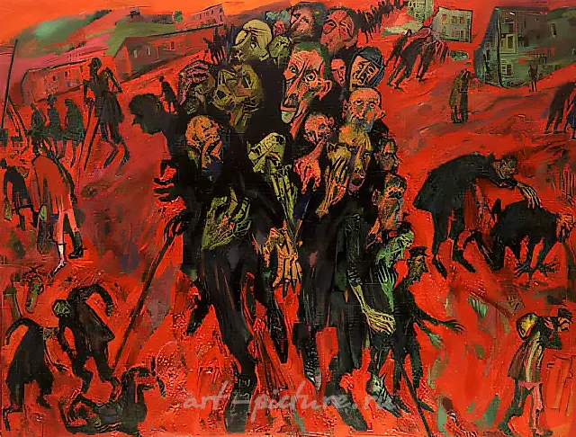 孤独的人群，1991年，布面油画，190×250