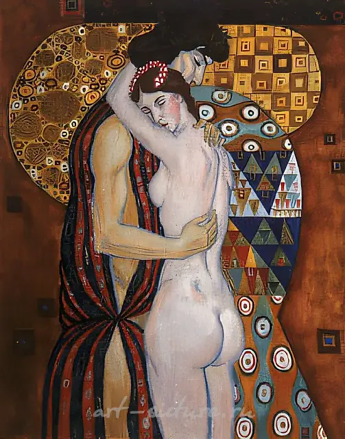 Tender touch, 1989, oil and gold on canvas, 100x80 Private collection. New York.