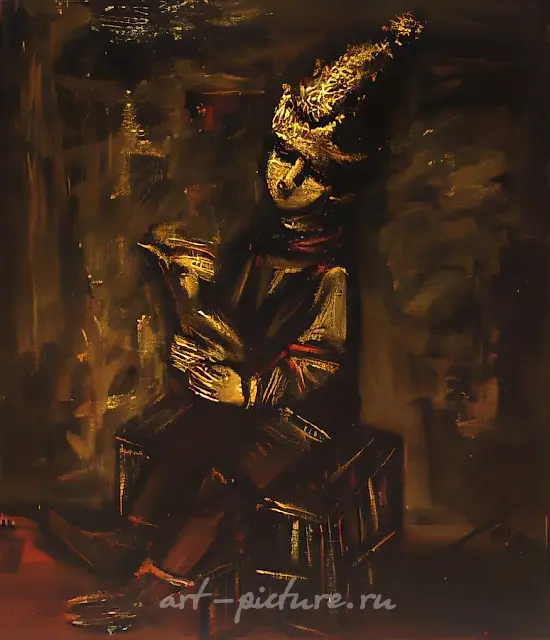 与鸟，1989年，布面油画，100x85。作者自藏。