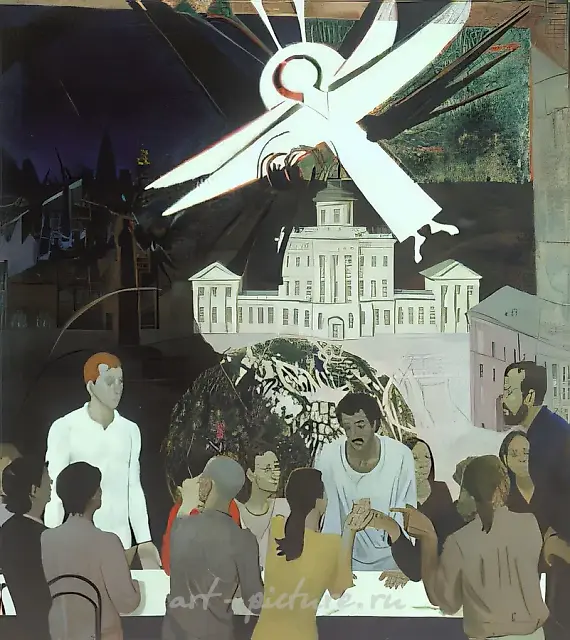 Argument, 1987, canvas, oil, 200x180. Collection of the Artists` Union of Russia