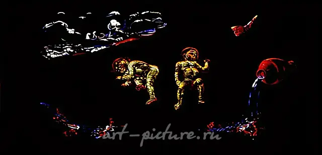 Water, 1993, velvet, oil, 120x200. Author`s property