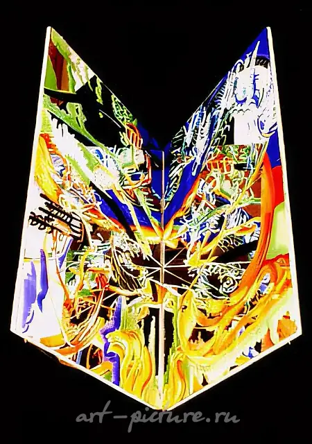 Centaur and Mermaid (diptych), 1993, mirror, acrylic, 90x65. Author`s property