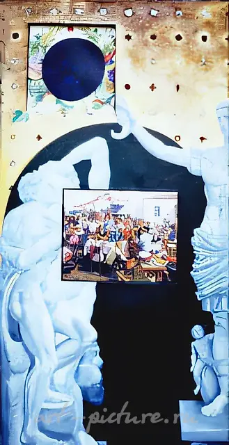 Slaves (triptych), 1990, mirror, acrylic, 180x90. Author`s property