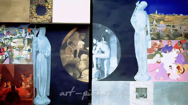 Two Religions (diptych), 1990, canvas, oil, 200x360. Author`s property