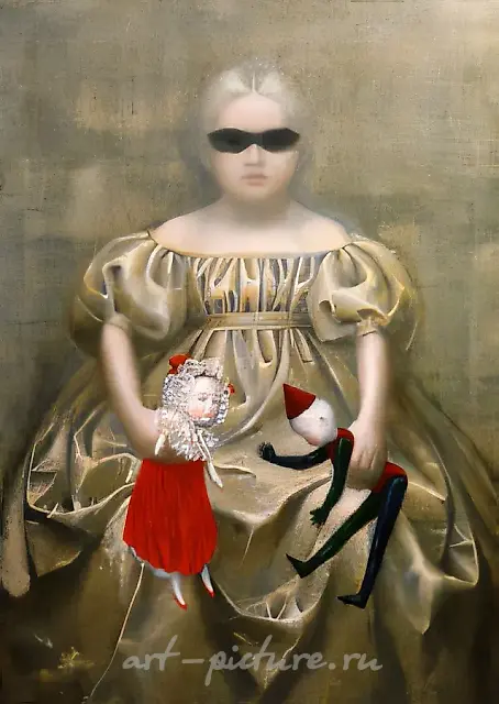 玩偶游戏，1991年，布面油画，107×90，作者收藏